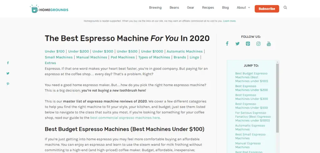 Best Espresso Machines Reviews - Homegrounds