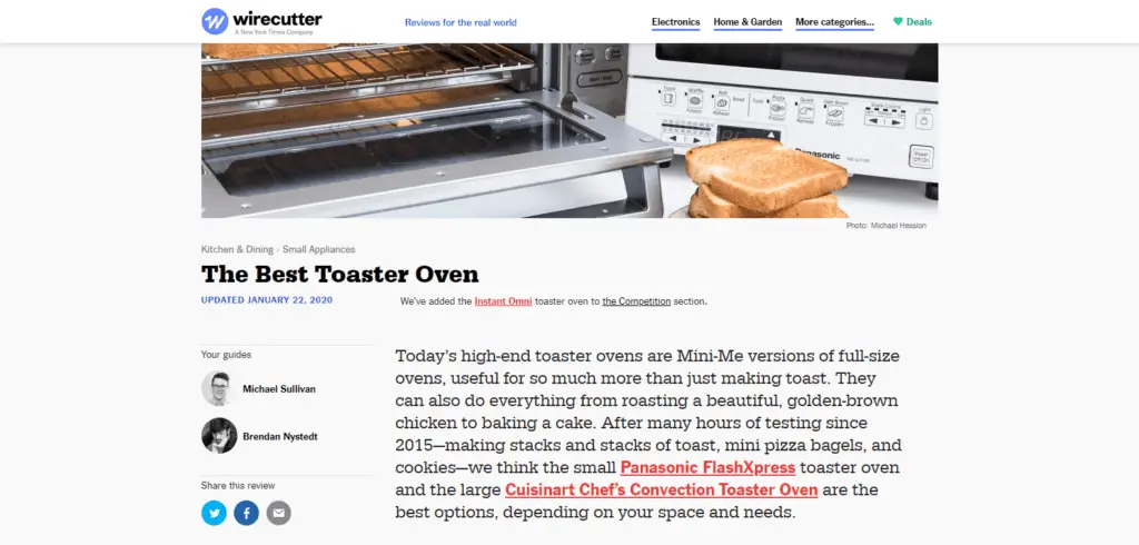 Wirecutter - Best Toaster Oven