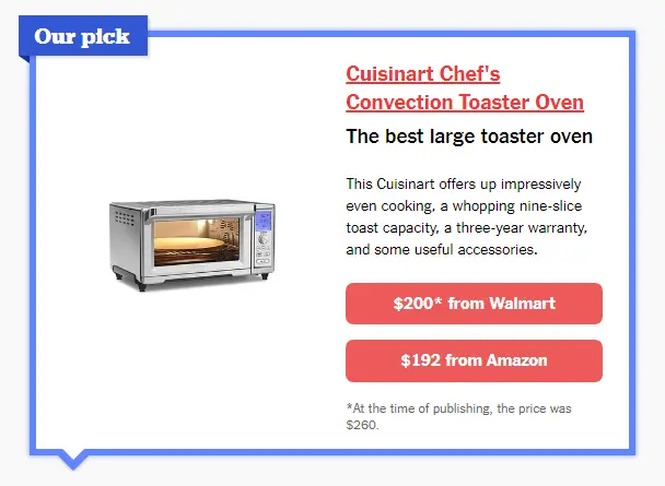toaster oven for sale on Amazon and WalMart