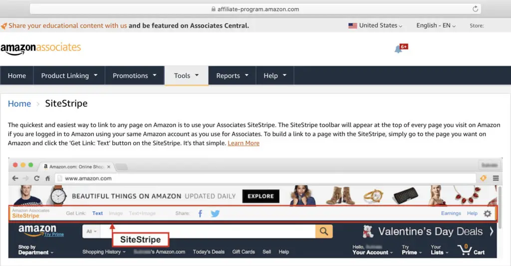 Learn More about Amazon SiteStripe