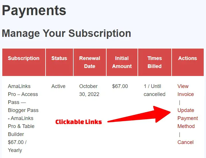 Manage Your Subscription for AmaLinks Pro®